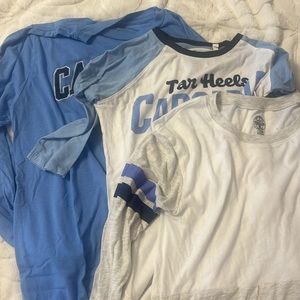 bundle of 3 carolina long sleeve shirts